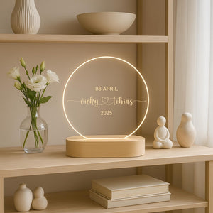 Personalized LED lamp wedding gift with names & date. Unique couple gift. Wedding decoration. Couple gift. Anniversary gift.
