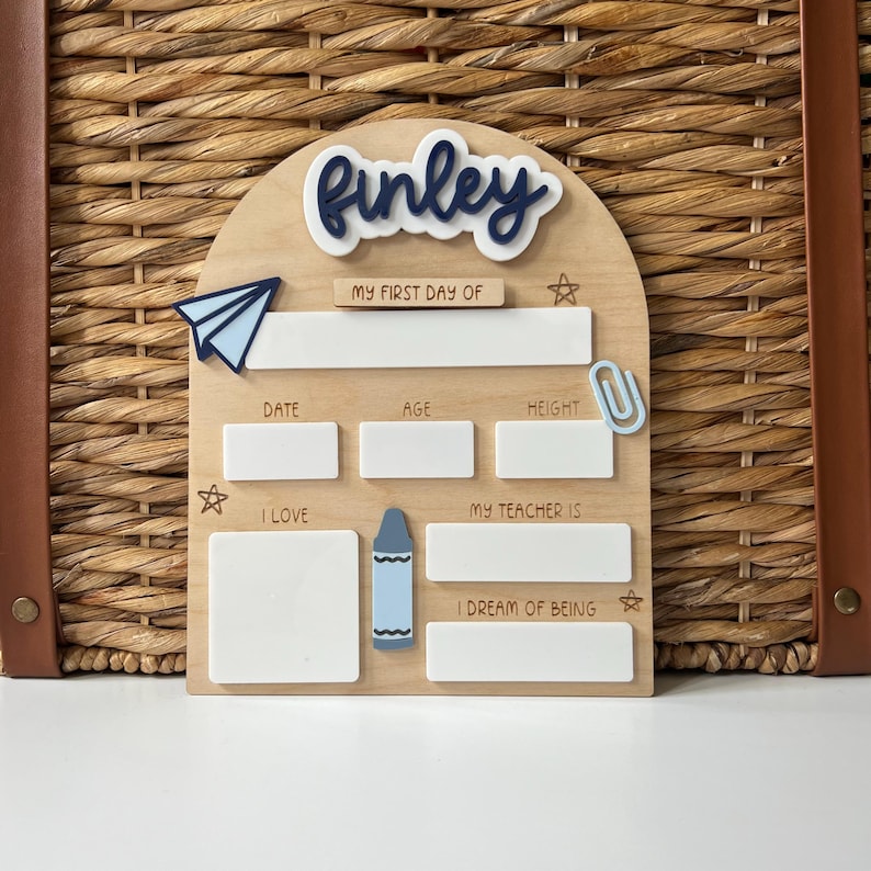 First Day of School Sign | Last Day Of Changeable Back to School Sign | Personalized 1st Day of School Sign | Custom Wood Acrylic School