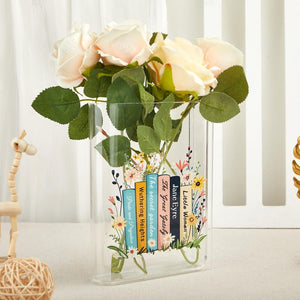 Personalized Book Vase, Acrylic Reader Gift, Custom Literary Decor