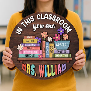 Custom Teacher 3D Door Hanger, In this Classroom You Are, Cute Teacher Door Sign, Back to School Gift, Custom Teacher Name, Classroom Decor