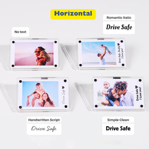 Custom Sleek Acrylic Car Visor Photo Clip | Turn your pet, family, or favorite memories into sun visor decor by Occasional Motto