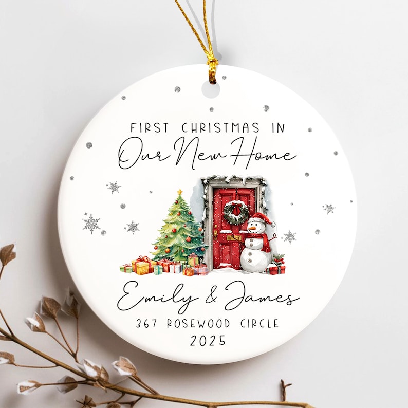 Custom New Home Ornament 2025, Our First Christmas in New Home Ornament, First Home Christmas Ornament, New House Ornament, Newlywed Gift