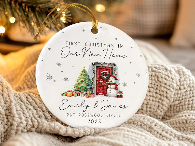 Custom New Home Ornament 2025, Our First Christmas in New Home Ornament, First Home Christmas Ornament, New House Ornament, Newlywed Gift