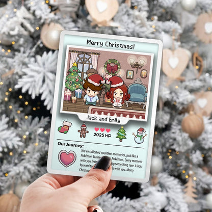 PKM Anniversary Card, Christmas Pok mon Card, Custom Anniversary Cards, First Christmas Gifts, Gift for Her, Gift for Him