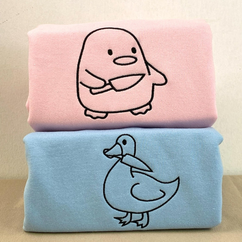 Embroidered Duck Duck Goose Matching Hoodies for Couples or Besties - Custom His and Her Hoodie - 1st Anniversary Gift for Her il_794xN.7062150966_nsc5.jpg