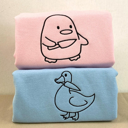 Embroidered Duck Duck Goose Matching Hoodies for Couples or Besties - Custom His and Her Hoodie - 1st Anniversary Gift for Her il_794xN.7062150966_nsc5.jpg