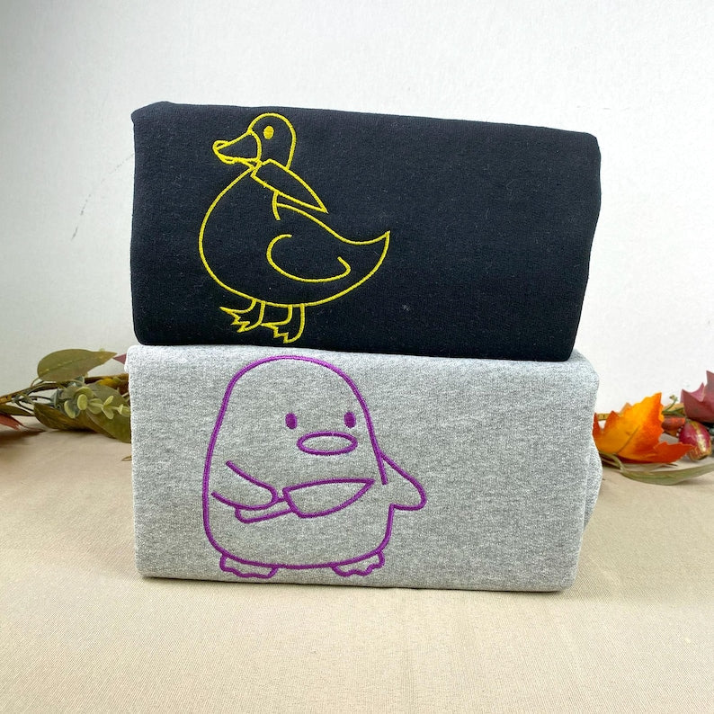 Embroidered Duck Duck Goose Matching Hoodies for Couples or Besties - Custom His and Her Hoodie - 1st Anniversary Gift for Her il_794xN.7062151018_k9wr.jpg