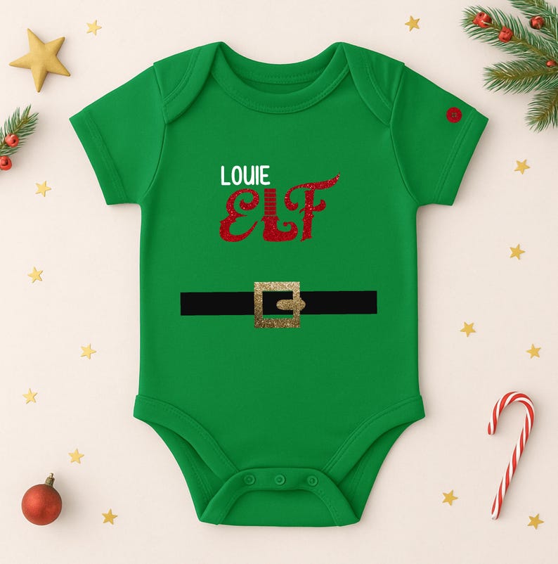 Elf Family Christmas Matching Set, Custom Name, Adults Kids Fancy Dress Outfit Idea