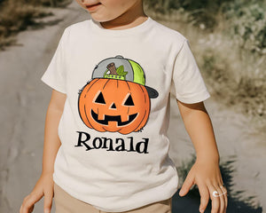 Personalized Kids Halloween Name Shirt, Toddler Boy Girl Halloween Shirt, Custom Name Pumpkin Shirt, Kids Fall Tee, Shirt for Boys and Girls