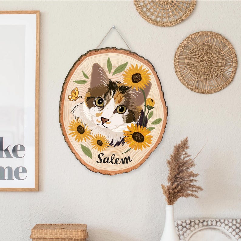 Custom Dog Portrait Wooden Hanging, Custom Pet Portrait Using Pet Photo, Dog Memorial Gift, Dog Portrait Wall Art, Pet Loss Sympathy Gift