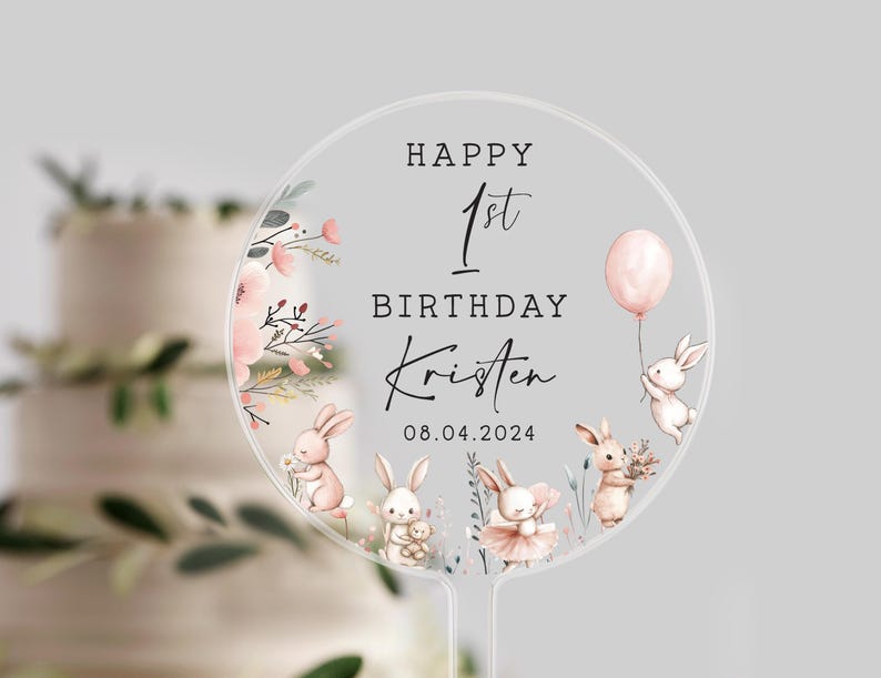 Personalised First Birthday Cake Topper | First Birthday Celebrations | Cake Topper | First Birthday Cake Topper | Birthday Cake Topper