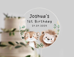 Personalised Safari Birthday Cake Topper | Birthday Celebrations | Birthday Cake Topper | Animal | Safari Birthday | Safari Cake Topper |