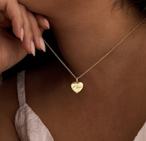 Dainty Actul Handwriting Heart Charm Necklace, Memorial Necklace, Keepsake Necklace, Custom Signature Jewellery, Christmas Gift for Her