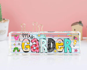 Personalized Teacher Desk Name Acrylic Plaque, Acrylic Name Plate for Desk, Back To School Teacher Gift, Teacher Name Plate, Office Decor