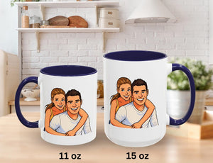Custom Photo to Cartoon Coffee Mug, Personalized Photo Gift, Unique Gift Idea, Custom Cartoon Portrait Mug, Photo Morphed Cartoon