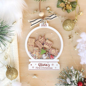 Personalized Baby's First Christmas Ornament 2025: 4D Shake Acrylic Keepsake