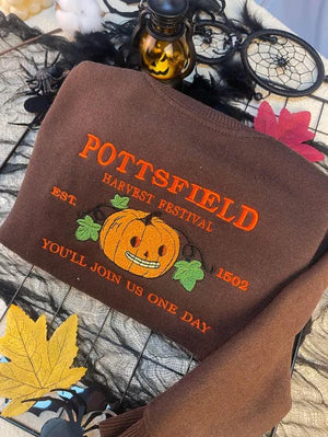 Pottsfield Harvest Festival Pumpkin Carver Embroidered Sweatshirt, Over The Garden Wall Inspired, Halloween Tee, Fall Autumn, Spooky Season il_794xN.7065359576_8wm0.jpg