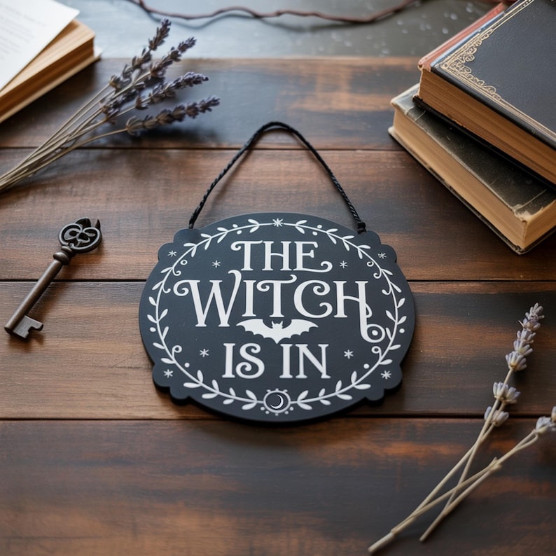 Personalized Witch In/Out Door Sign: Halloween Witchcore Decor, Halloween Gift