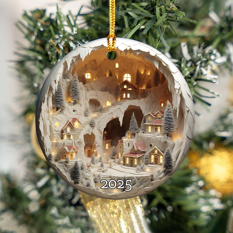 2025 Christmas Ornament, Christmas Ornaments, Christmas Decoration, Heirloom Keepsake, Round Ceramic, Gift Idea 2025