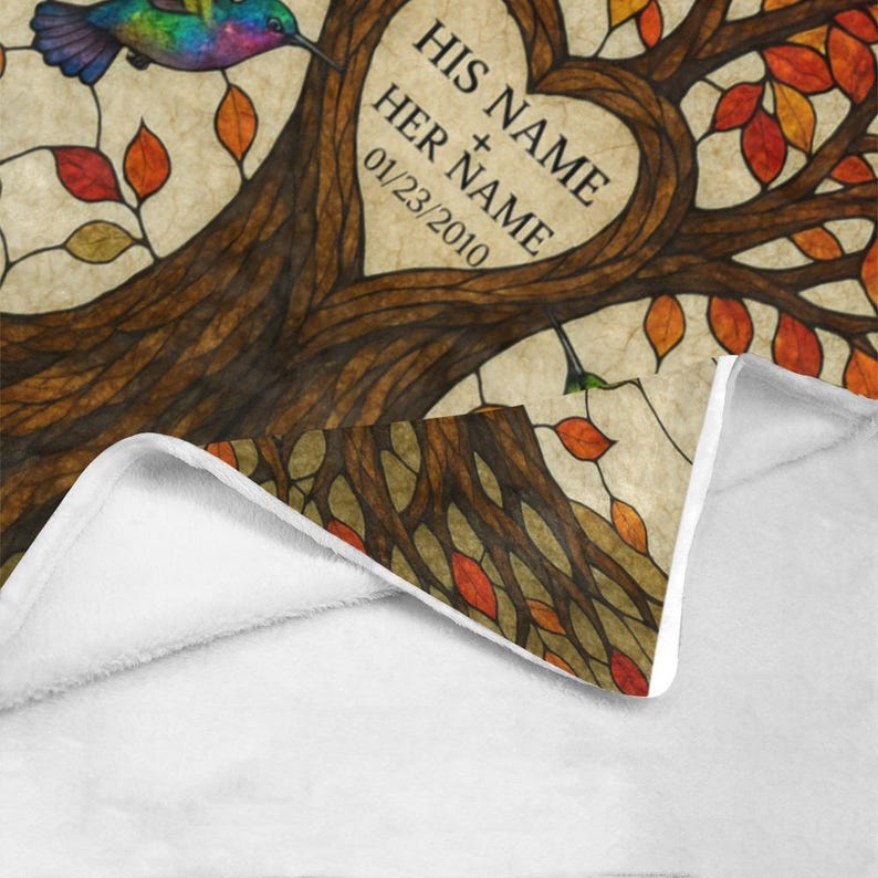 Personalized Anniversary Blanket: Tree of Life Couple Keepsake