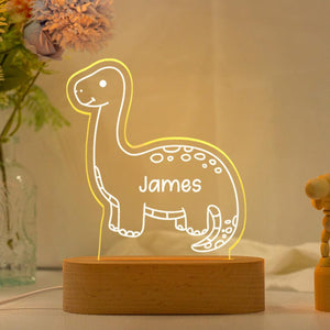 Custom Cute Dinosaur Night Light with Name,Baby First Birthday Gift,Led Acrylic Night Light,Gifts For Kids,Baby Nursery Decor,New Baby Gifts