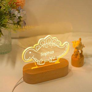 Custom Cute Dinosaur Night Light with Name,Baby First Birthday Gift,Led Acrylic Night Light,Gifts For Kids,Baby Nursery Decor,New Baby Gifts