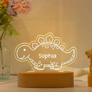 Custom Cute Dinosaur Night Light with Name,Baby First Birthday Gift,Led Acrylic Night Light,Gifts For Kids,Baby Nursery Decor,New Baby Gifts