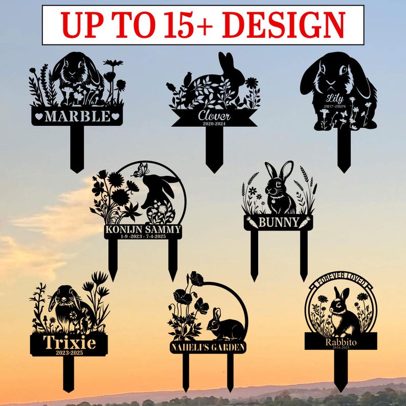 Custom Bunny Memorial Sign,Pet Rabbit Grave Marker,Rabbit Memorial Garden Sign,Pet Grave Marker,Bunny Loss Remembrance Gift,