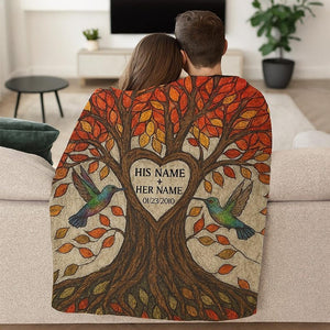 Personalized Anniversary Blanket: Tree of Life Couple Keepsake