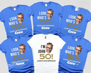 Custom 50th Birthday Face Shirt: Matching Party Group Tee