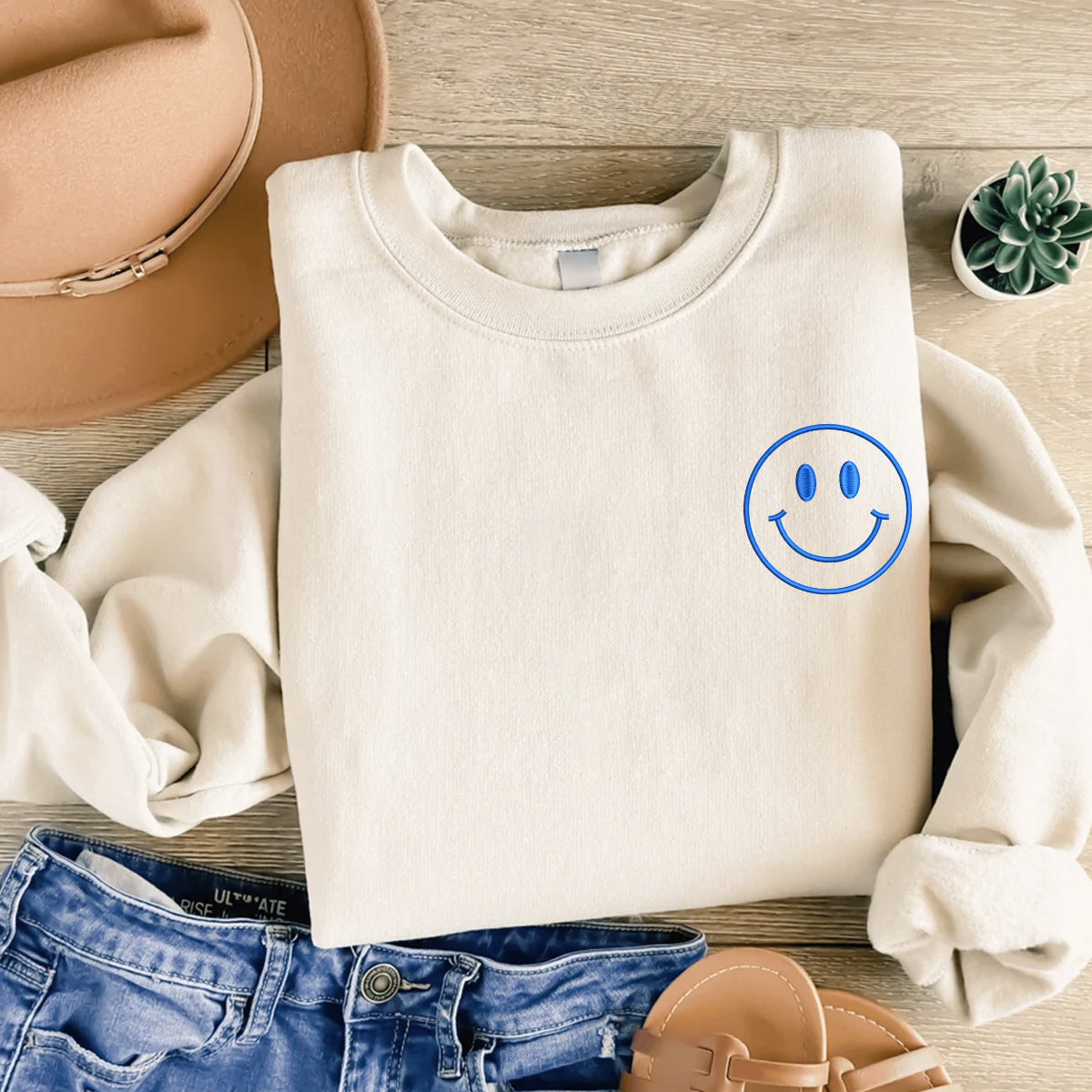 Embroidered Happy Face Comfort Colors Shirt, Custom Happy Face Shirt, Smile Shirt, Retro Happy T-Shirt, Embroidered Shirt, Custom Shirt il_794xN.7067258198_lh44_4391636b-1063-4eb0-9743-006458494910.jpg