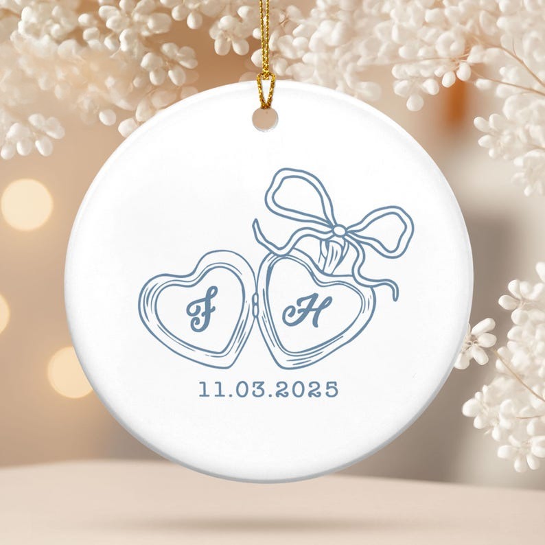First Christmas Engaged Ornament, Personalized Engagement Gift for Couples, Engagement Christmas Keepsake, Wedding Gift, Mr And Mrs Gifts