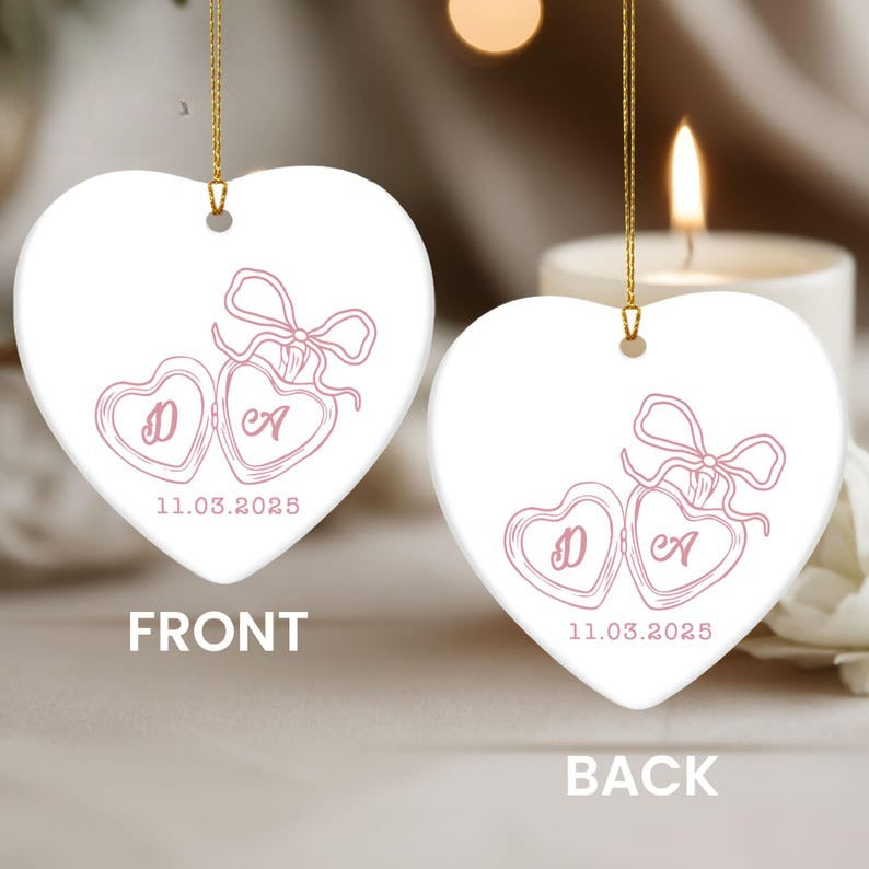 First Christmas Engaged Ornament, Personalized Engagement Gift for Couples, Engagement Christmas Keepsake, Wedding Gift, Mr And Mrs Gifts