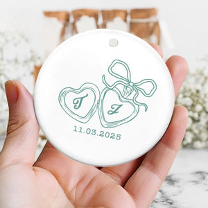 First Christmas Engaged Ornament, Personalized Engagement Gift for Couples, Engagement Christmas Keepsake, Wedding Gift, Mr And Mrs Gifts