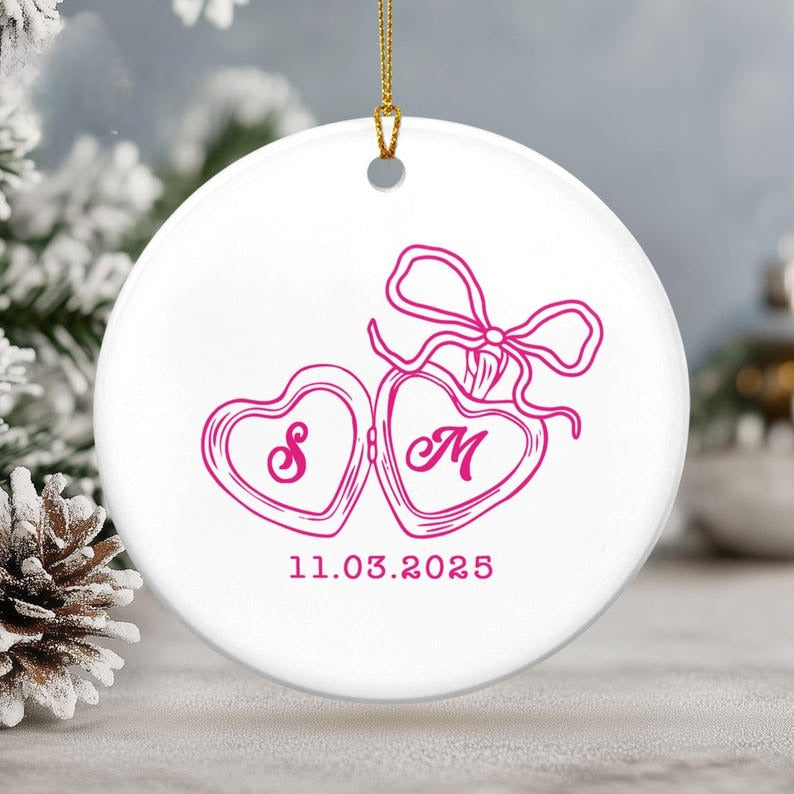 First Christmas Engaged Ornament, Personalized Engagement Gift for Couples, Engagement Christmas Keepsake, Wedding Gift, Mr And Mrs Gifts