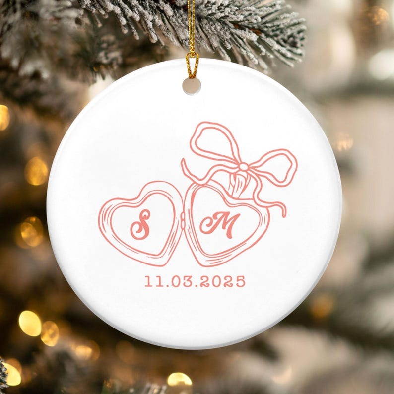 First Christmas Engaged Ornament, Personalized Engagement Gift for Couples, Engagement Christmas Keepsake, Wedding Gift, Mr And Mrs Gifts