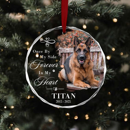 Custom Dog Photo Ornament, Dog Memorial Ornament, Personalized Dog Ornament, Pet Memorial Keepsake,Dog Loss Gift Forever Loved Sympathy Gift