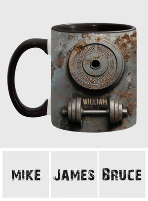 No Pain No Gain - Personalized Fitness Accent Mug, Fitness Motivational Mug, No Pain No Gain Coffee Cup, Workout Gift for Gym Lovers