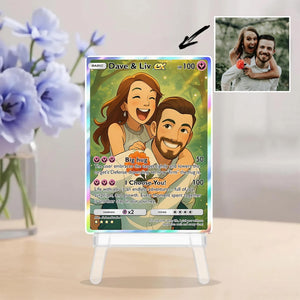 Custom Couple Pokemon Card, Personalized Anniversary Trading Card, Anime Couple Poke Art Card, Love Art Card, Wedding Gift, Anniversary Gift