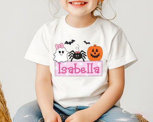 Personalized Kids Halloween Shirt, Halloween Name Shirt for Toddler, Boys Girls Halloween Toddler Shirt, Custom Kids Name Shirt, Spooky Tee