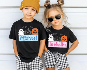 Personalized Kids Halloween Shirt, Halloween Name Shirt for Toddler, Boys Girls Halloween Toddler Shirt, Custom Kids Name Shirt, Spooky Tee