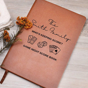 Game Night Score Book Custom Leather Score Pad, Personalized Family Game Tracker, Game Night Gift Idea, Hostess Gift, Family Board Game