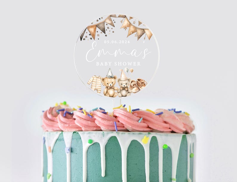 Personalised Baby Shower Cake Topper | Baby Shower | Cake Topper | Baby Shower Cake | Cute Cake Topper | Baby Shower Cake | Cake Topper