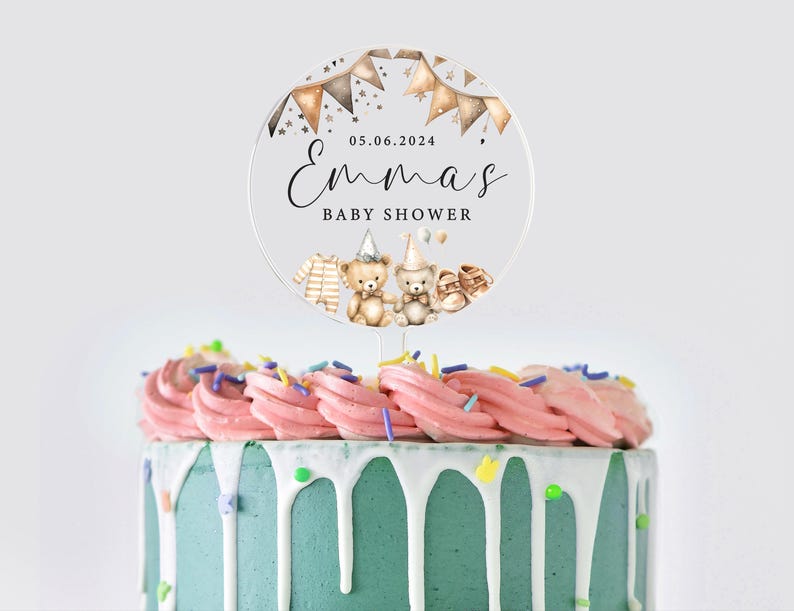 Personalised Baby Shower Cake Topper | Baby Shower | Cake Topper | Baby Shower Cake | Cute Cake Topper | Baby Shower Cake | Cake Topper