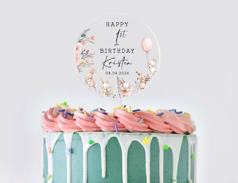Personalised First Birthday Cake Topper | First Birthday Celebrations | Cake Topper | First Birthday Cake Topper | Birthday Cake Topper