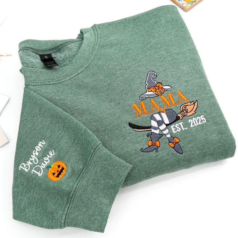 Embroidered Mommy Witch Sweatshirt - Custom Mama Sweatshirt with Kids Names on Sleeve - Spooky Mom Sweatshirt -personalized halloween gifts il_794xN.7070861168_lskq.jpg