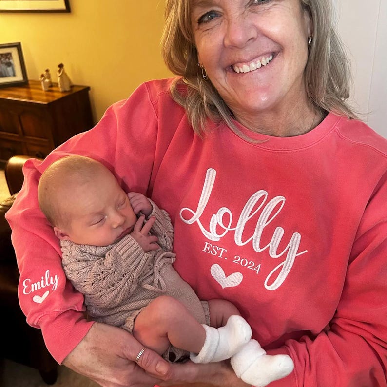 Grandma Sweatshirt - Comfort Colors Custom Embroidered Nana Sweatshirt with Grandkid Name - New Grandma Shirt - Minimalist Mimi Sweater il_794xN.7071225144_mzed.jpg