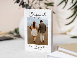 Personalised Engagement Photo Gift, Engagement Keepsake, Couple Gifts, Custom Style Memory Block, Gift For Couple, Christmas Gift