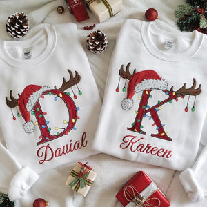 Personalized Christmas Family Embroidered Sweatshirt, Monogrammed Family Christmas Sweatshirt, Custom Christmas Shirt With Name