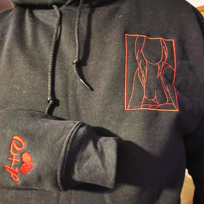 Spicy Hoodie, Custom Embroidered Portrait Sweatshirt, Custom Couple Portrait, Valentine Gift For Boyfriend, Gifts for Him, Anniversary Gift il_794xN.7071832485_rc5y.jpg